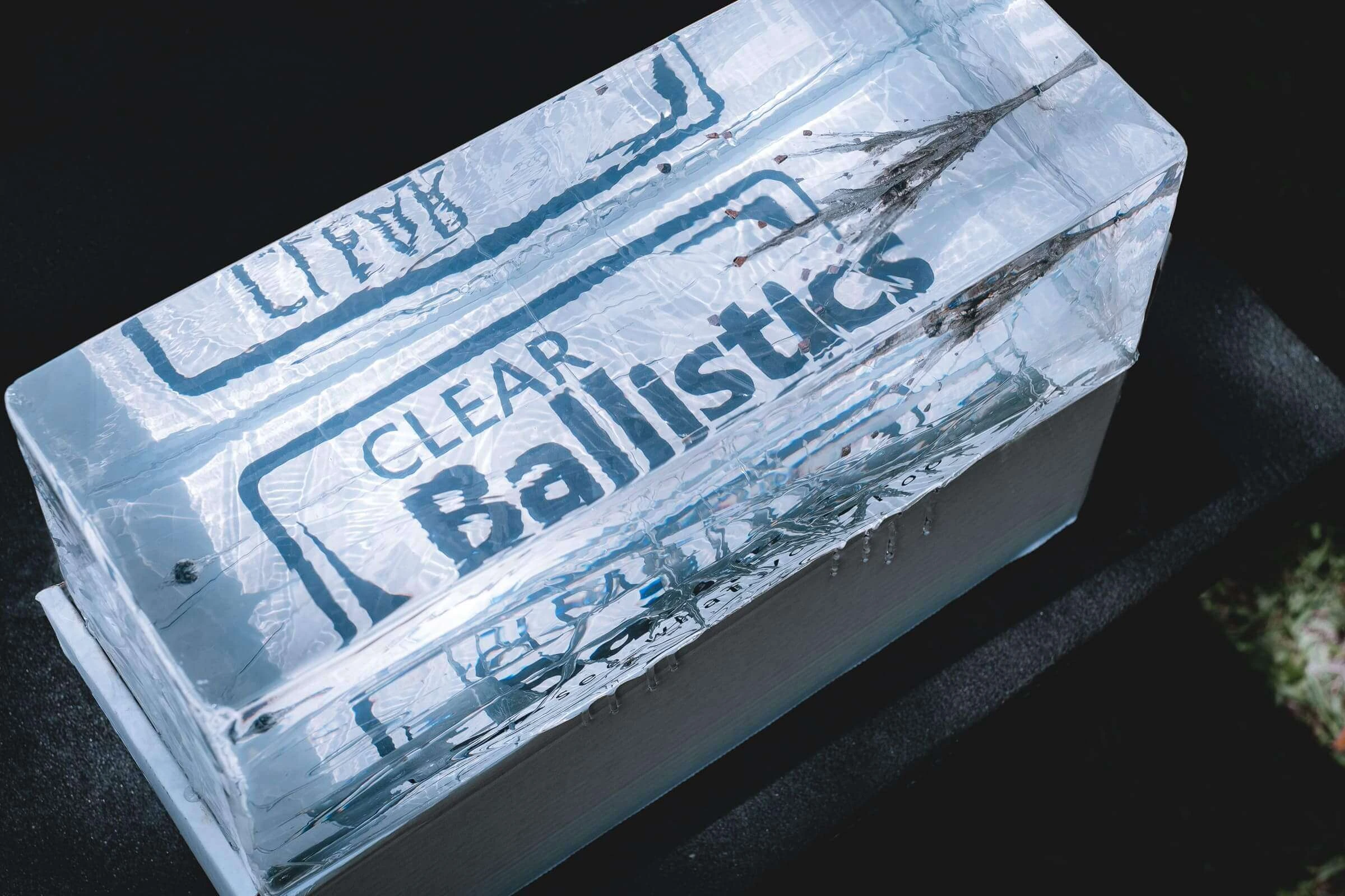 Ammunition and firearm R&D testing with clear ballistic gel